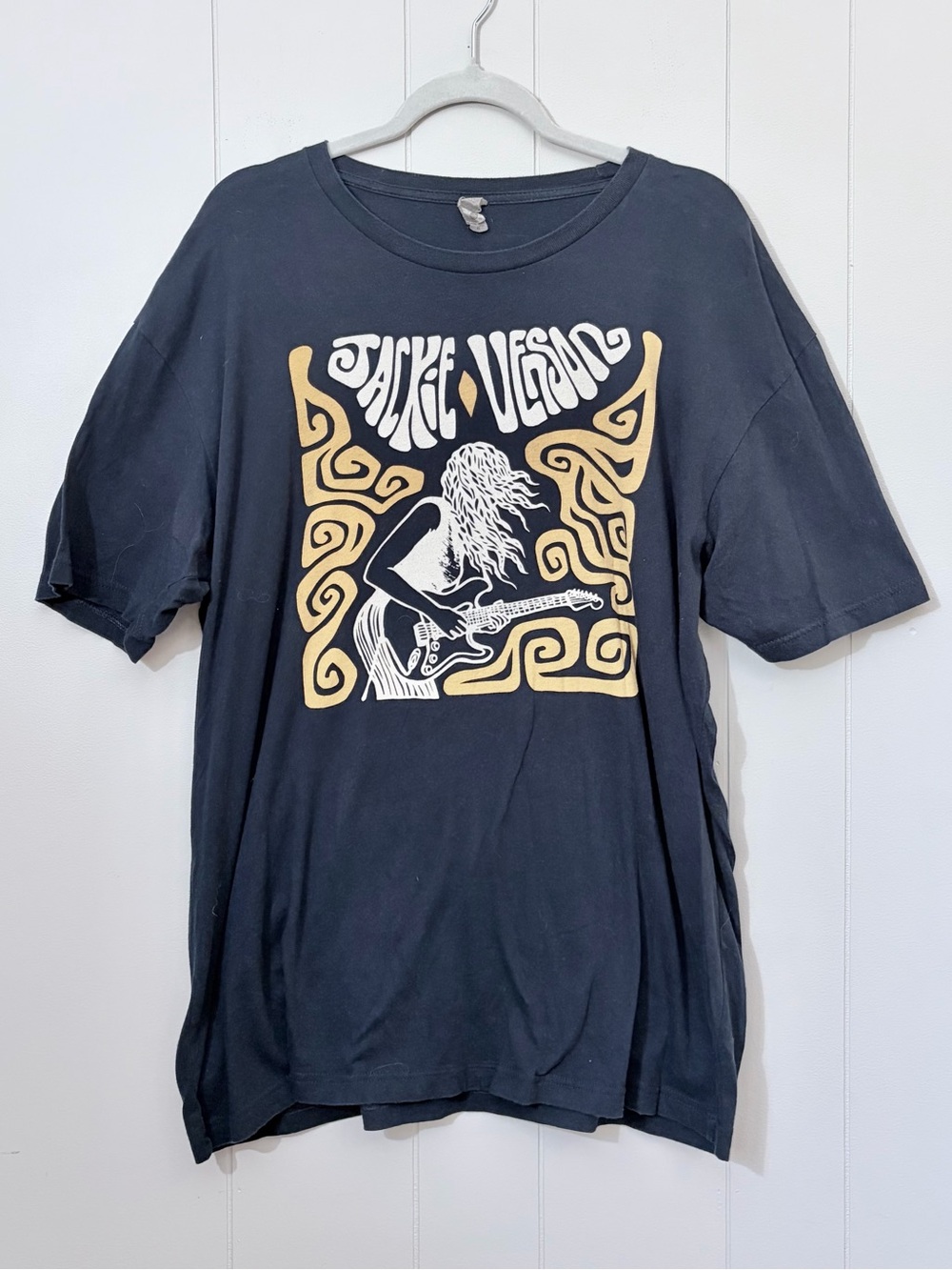Jackie Vensen Tshirt Gan Gear Navy Tan White Guitarist Graphic Austin Unisex XL